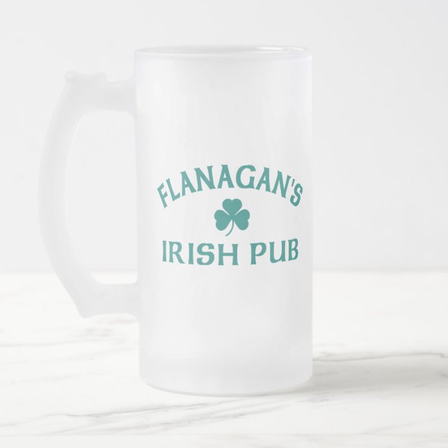 Flanagan's Irish Pub   Frosted Glass Beer Mug (Left)