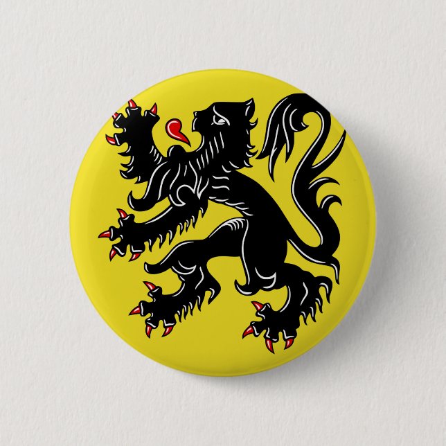 Flanders (Belgium) Flag Pinback Button (Front)