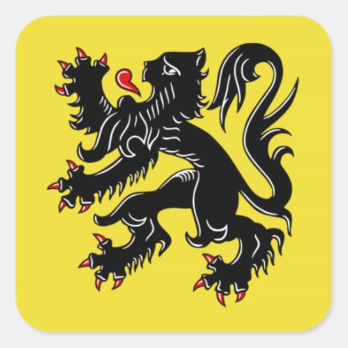 Flanders Belgium Flag Square Sticker