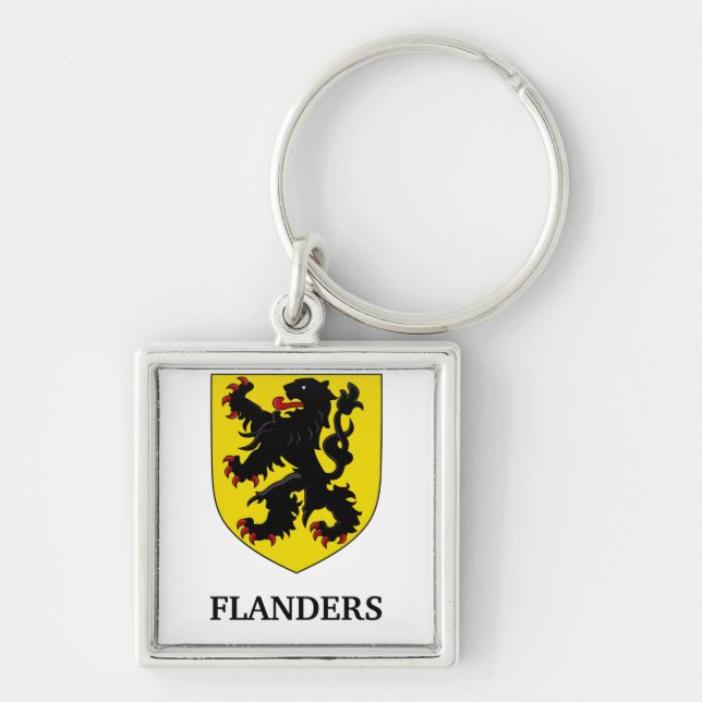 Flanders Coat of Arms Heraldic Lion Keychain (Front)
