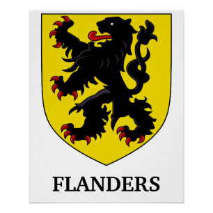 Flanders Coat of Arms Heraldic Lion Poster