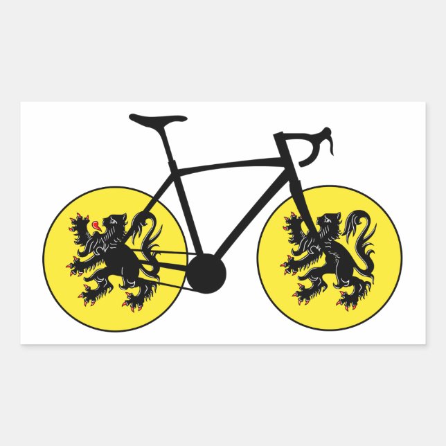 Flanders Flag Cycling Rectangular Sticker (Front)