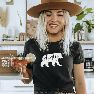 Flannel Adventure Auntie Bear Baby Shower T-Shirt