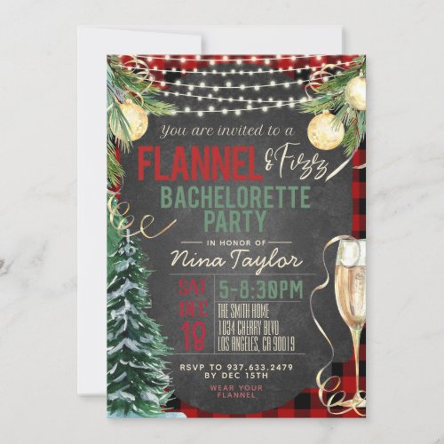 Flannel and Fizz Bachelorette Invitation