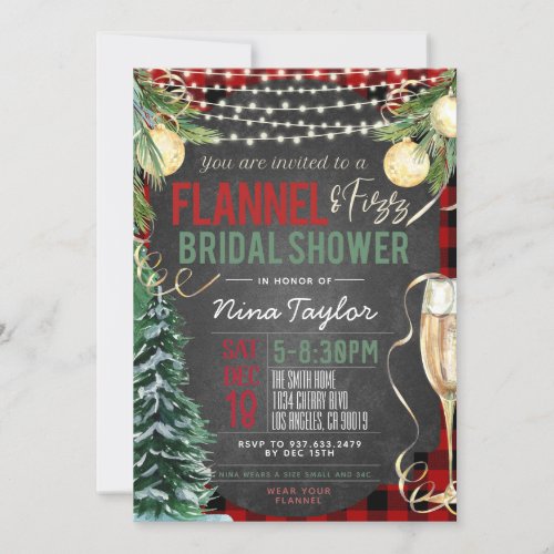 Flannel and Fizz Bridal Shower Invitation