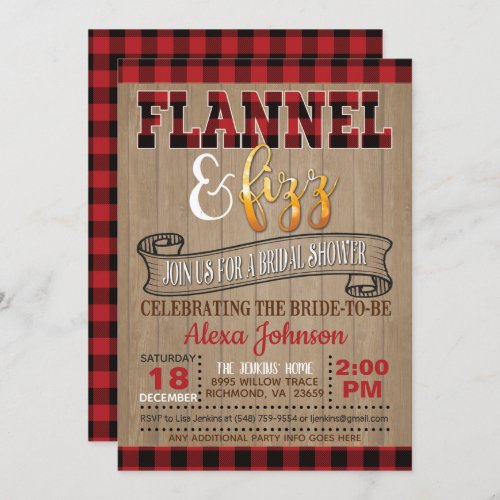 Flannel and Fizz Bridal Shower Invitation