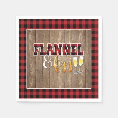 Flannel and Fizz Paper Napkin _ Red _ Wood