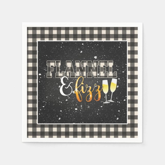 Flannel and Fizz Paper Napkin - White - Fizz (Front)