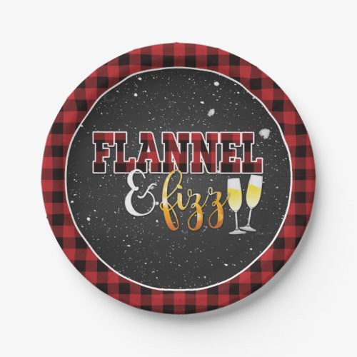 Flannel and Fizz Paper Plate _ Red _ Snow