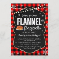 Flannel and Flapjacks Christmas Invitation