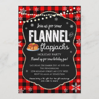 Flannel and Flapjacks Christmas Invitation