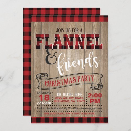 Flannel and Friends Christma Party Invitation _ BR