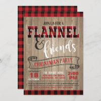 Flannel and Friends Christma Party Invitation - BR