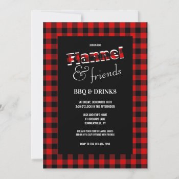 Flannel And Friends Invitation by heartfeltclub at Zazzle