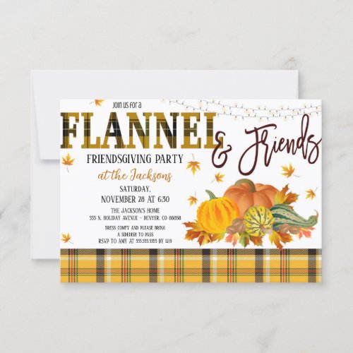 Flannel and Friends Thanksgiving Party Invitation