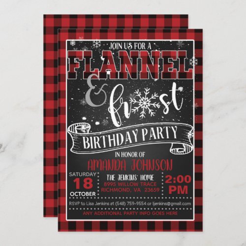 Flannel and Frost Birthday Party Invitation _ BR