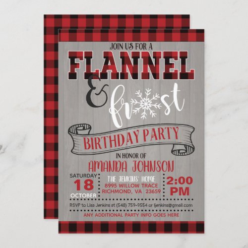 Flannel and Frost Birthday Party Invitation _ GR