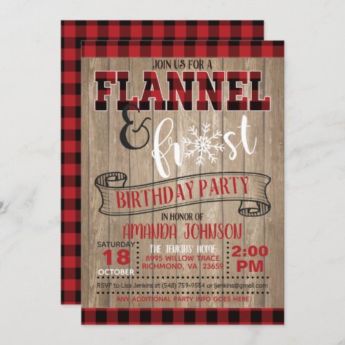 Flannel and Frost Birthday Party Invitation _ WD