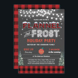 Flannel and frost Christmas holiday party adult Invitation<br><div class="desc">[All text are editable, except "FLANNEL AND FROST"] Get this stylish design now! Occasion: Christmas party, holiday party, housewarming party, baby shower, birthday party, retirement., etc. Theme: Christmas, flannel costume party, pajama party Style: modern, chic, cheerful, fun Colors: red, white, grey Graphics: chalkboard background, red flannel, light box, typography, Christmas...</div>