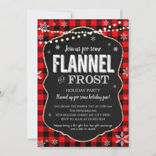 Flannel and Frost Christmas Invitation