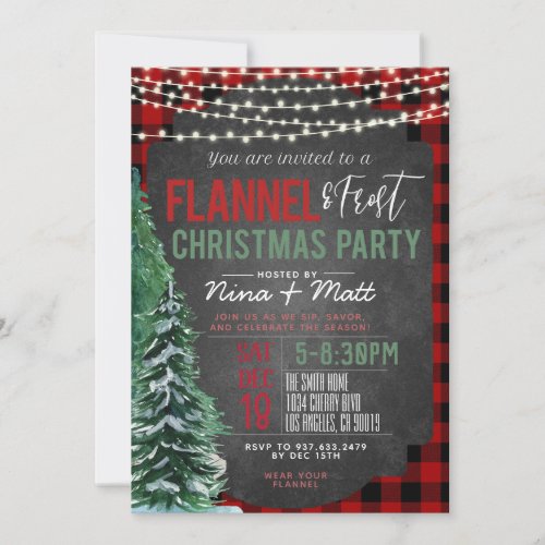 Flannel and Frost Christmas Party Invitation