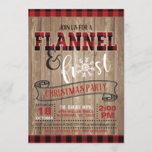 Flannel and Frost Christmas Party Invitation - WD