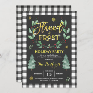 Flannel And Frost Holiday Party Invitation