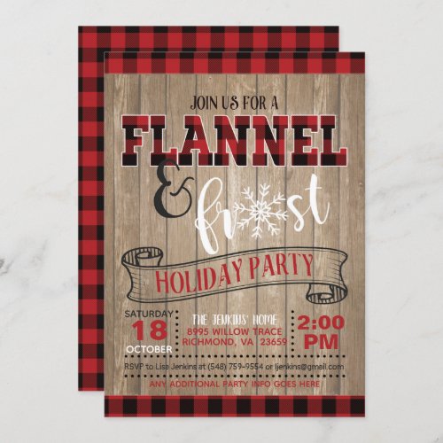 Flannel and Frost Holiday Party Invitation _ WD