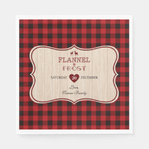 Flannel and Frost Lumberjack Christmas Holiday Napkins