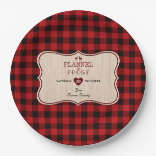 Flannel and Frost Lumberjack Christmas Holiday Paper Plates