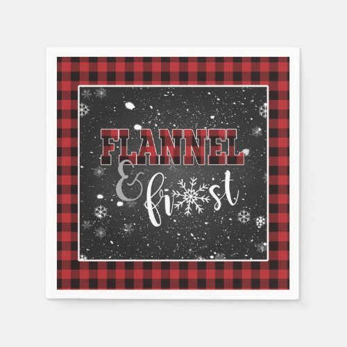 Flannel and Frost Paper Napkin _ Red _ Snow