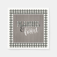 Flannel and Frost Paper Napkin - White - Gray Wood