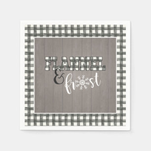 Flannel and Frost Paper Napkin - White - Gray Wood