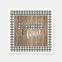 Flannel and Frost Paper Napkin - White - Wood