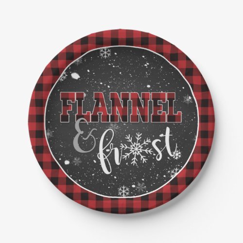 Flannel and Frost Paper Plate _ Red Snow