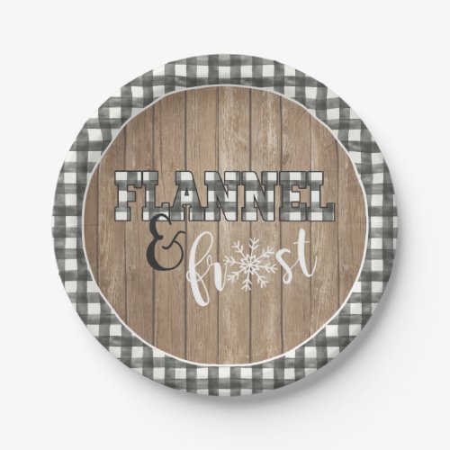 Flannel and Frost Paper Plate _ White _ Wood