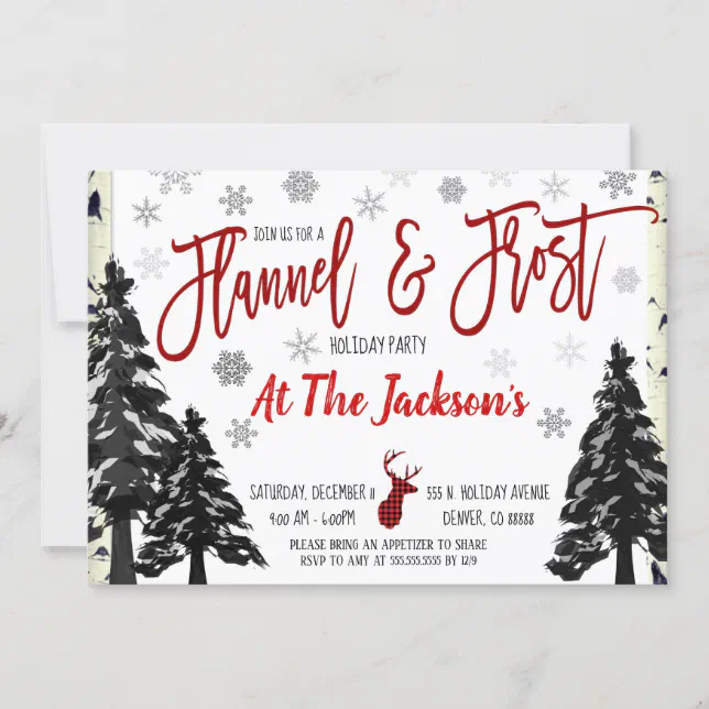 Flannel and Frost Party Invitation | Zazzle