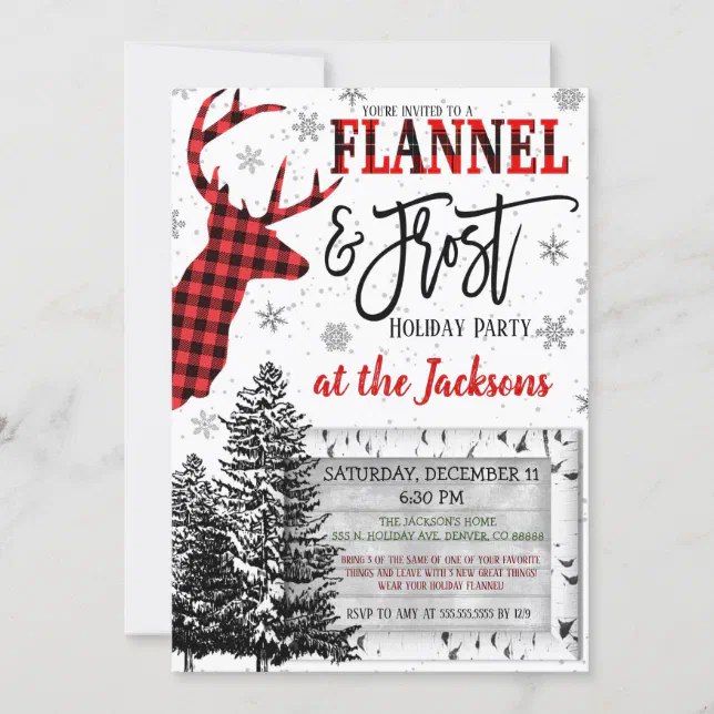 Flannel and Frost Party Invitation | Zazzle