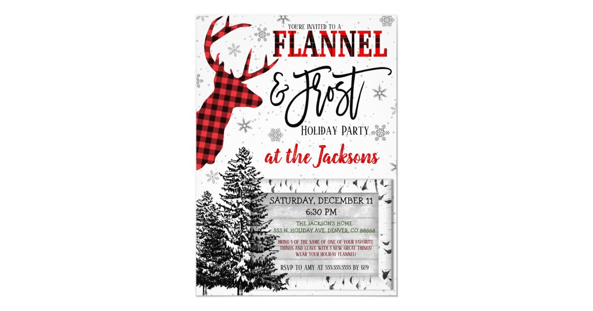 Flannel and Frost Party Invitation | Zazzle.com