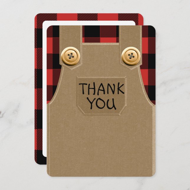 Flannel and Overalls Thank You Card (Front/Back)