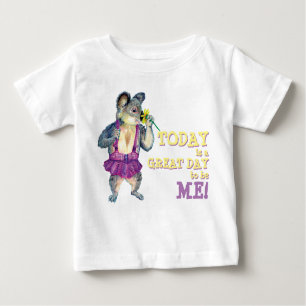 Flannel Animal- Koala-great day to be me Baby T-Shirt