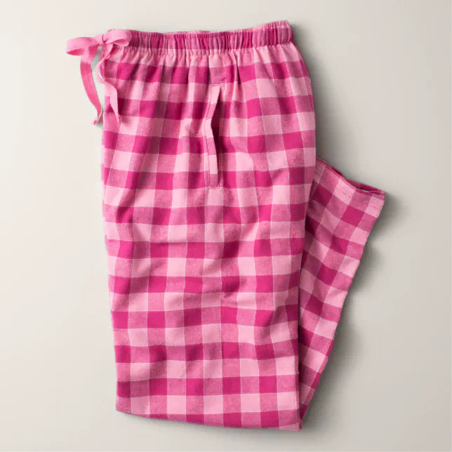 The Flannel Sleep Crop Top Pink/White Plaid