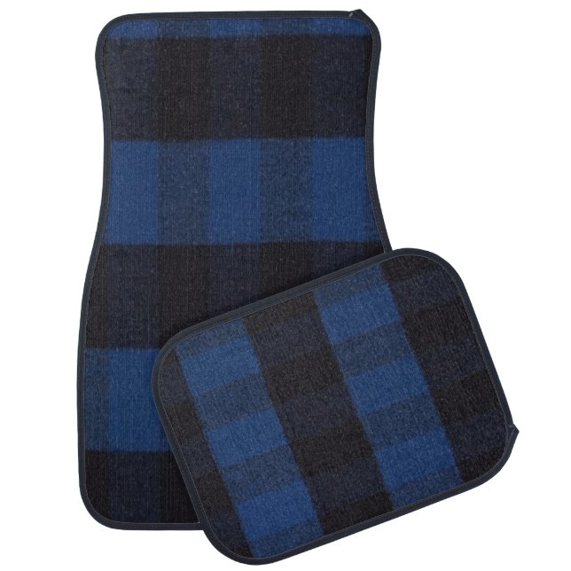 Flannel Buffalo Plaid Blue lumberjack texture Car Floor Mat (Set)