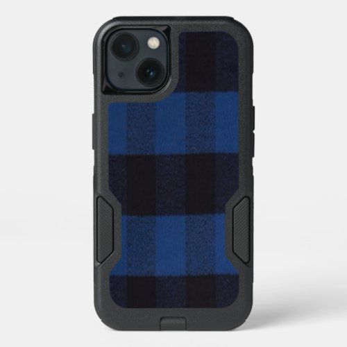 Flannel Buffalo Plaid Blue lumberjack texture iPhone 13 Case