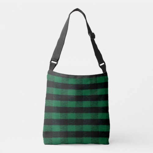 Flannel Buffalo Plaid Green lumberjack texture Crossbody Bag