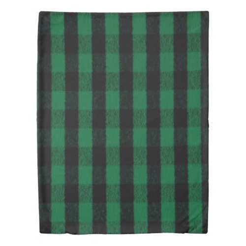 Flannel Buffalo Plaid Green lumberjack texture Duvet Cover