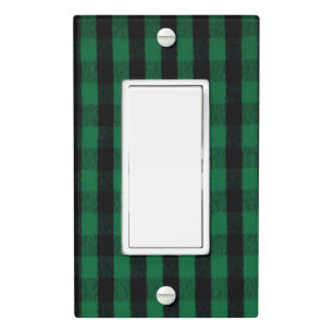 Flannel Buffalo Plaid Green lumberjack texture Light Switch Cover