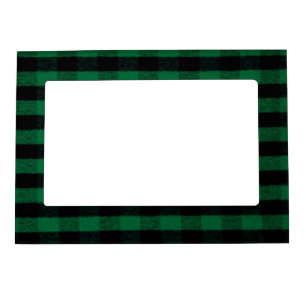 Flannel Buffalo Plaid Green lumberjack texture Magnetic Frame