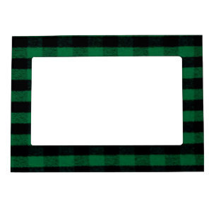 Flannel Buffalo Plaid Green lumberjack texture Magnetic Frame