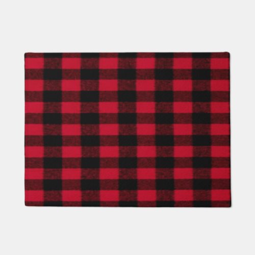 Flannel Buffalo Plaid Red lumberjack texture Doormat